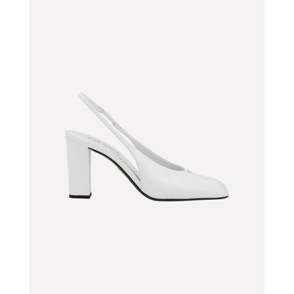 Prada Leather Slingback Pumps Heels - IT 39 White - Picture 1 of 4